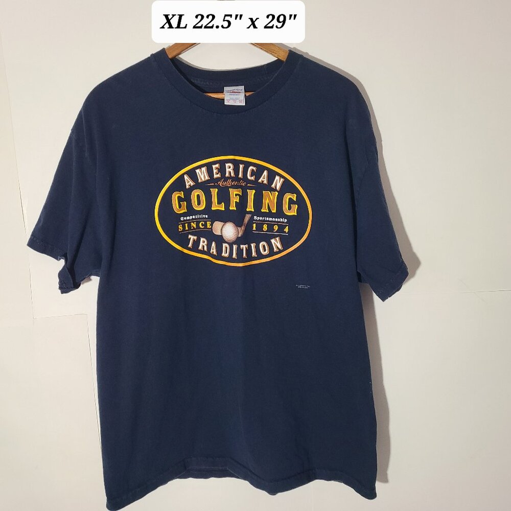 Vintage American Golfing Tradition Blue XL T-Shirt